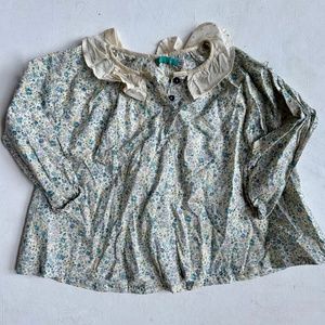 Lulaland Brooklyn Blue Floral Blouse 4T